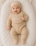 BABY BEIGE QUILTED GIFT SET INCLUDING FOLDABLE CHANGING MAT
