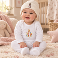 Pink Bunny Sleepsuit & Hat (Matching hat included – one size, best suited to newborn/younger babies)