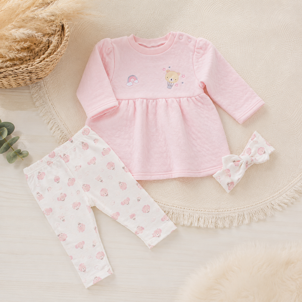 Baby Girl Teddy Balloon 3-Piece Set