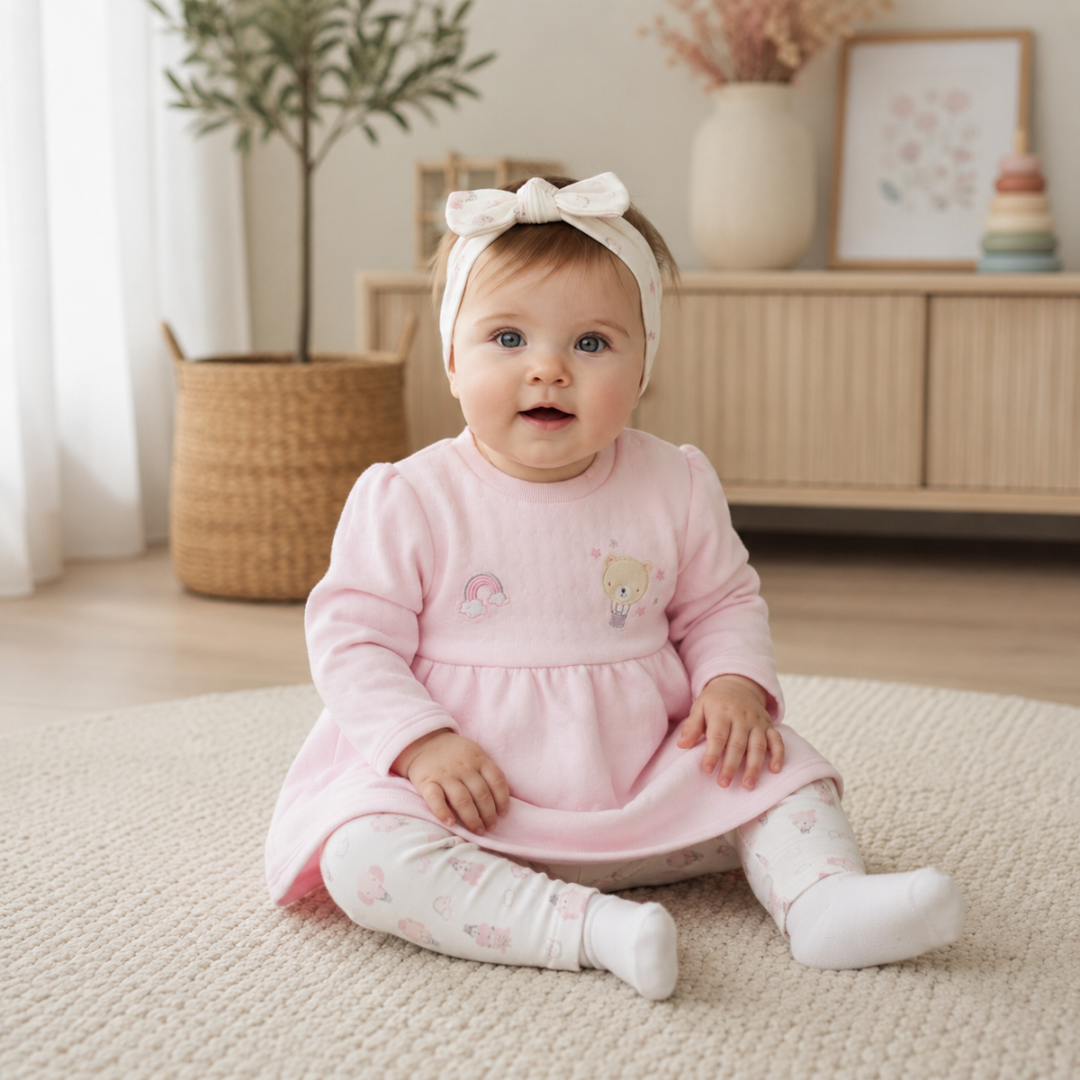 Baby Girl Teddy Balloon 3-Piece Set
