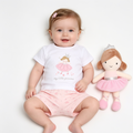 Baby Girls Princess T-Shirt, Shorts & Plush Toy Set