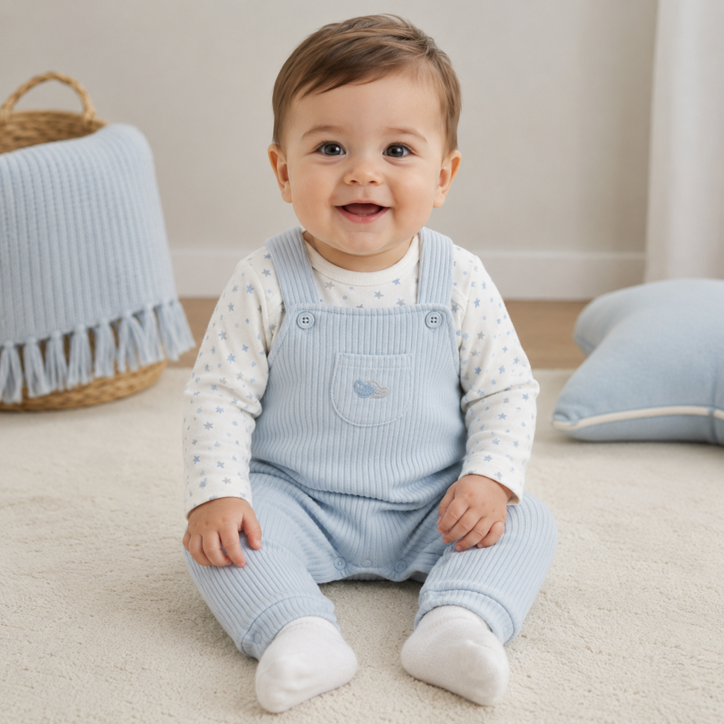 Boy Stars Quilted Dungaree Set