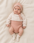 Floral Romper with bonnet