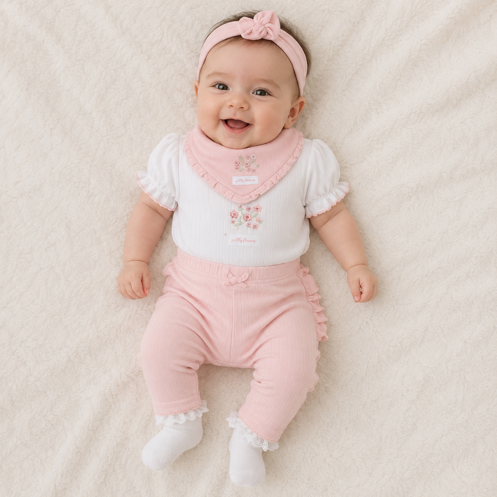 Girl ribbed four piece set
