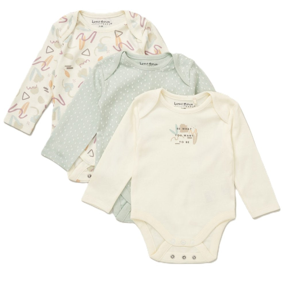 Unisex Organic Cotton 3 Pack Bodysuits