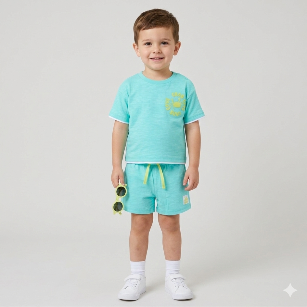 Boys Crab T-Shirt, Shorts & Sunglasses Outfit