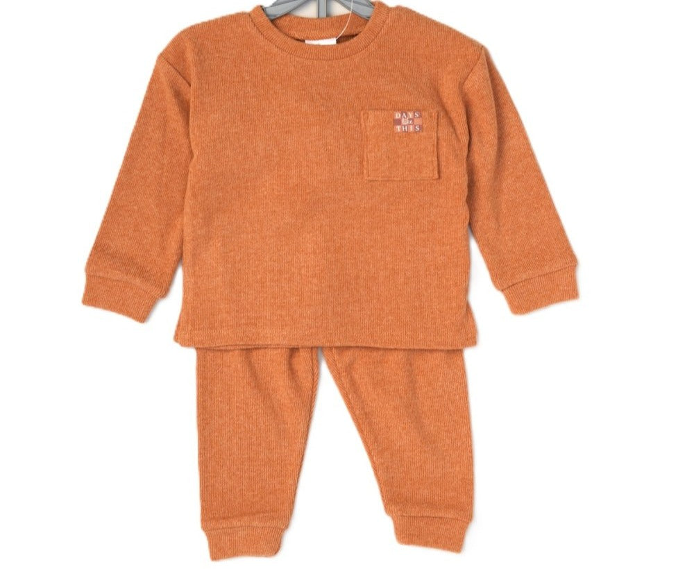 Boys Brushed Rib Sweatshirt & Jog Pant Outfit