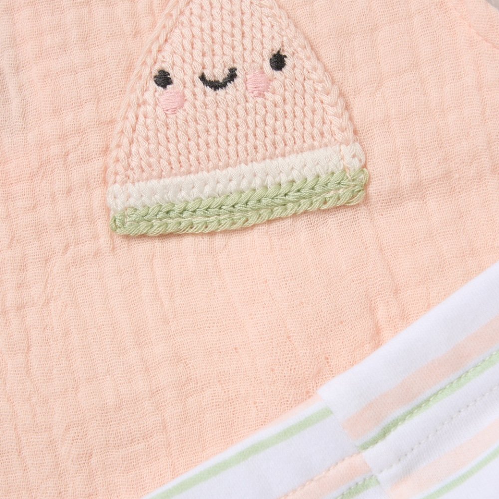 Baby Girls Watermelon Crochet Applique Top, Leggings & Headband Outfit