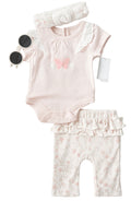 Blush Butterfly Baby Outfit Set – 4 Piece