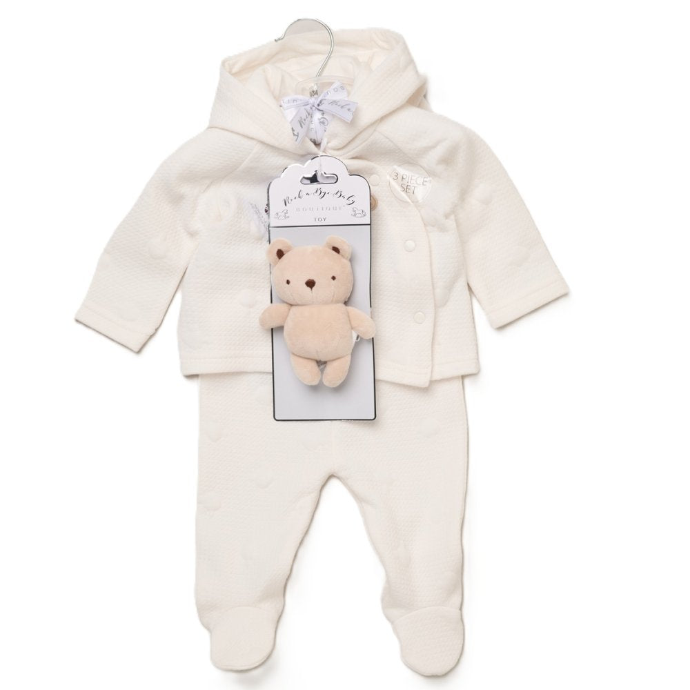 Quilted Teddy Outfit with Plush Bear Toy