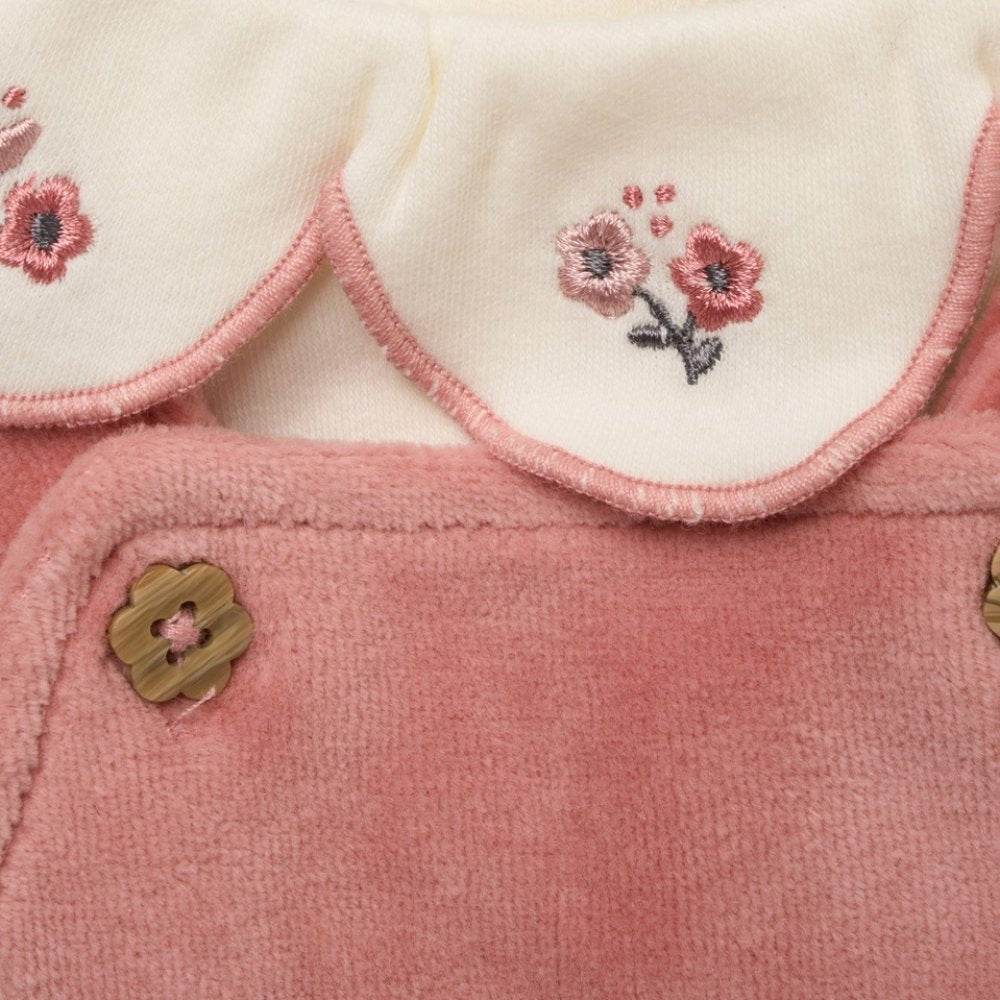 Baby Girl Embroidered Velour Set