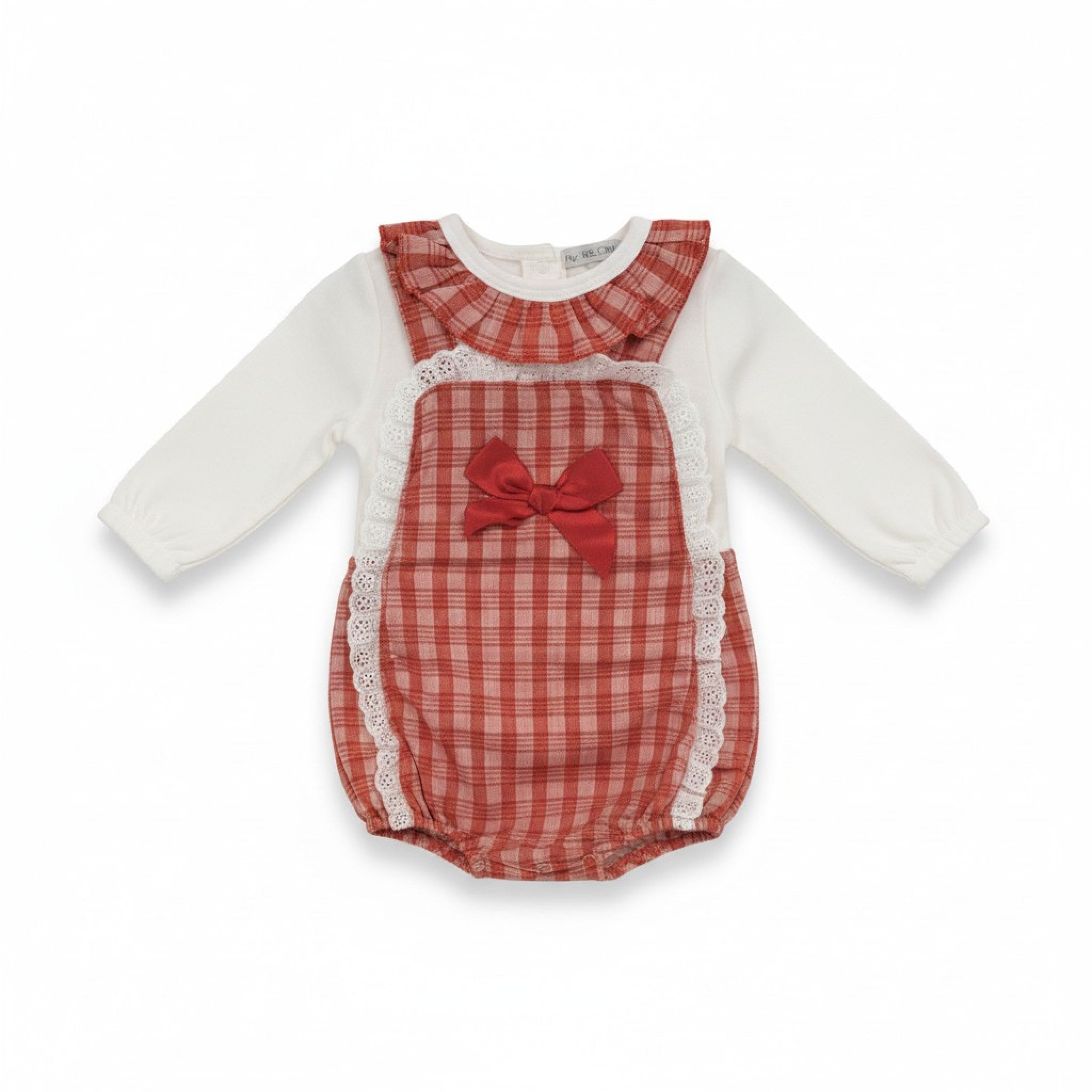 Girl "Lace and Bows" Dungaree Set