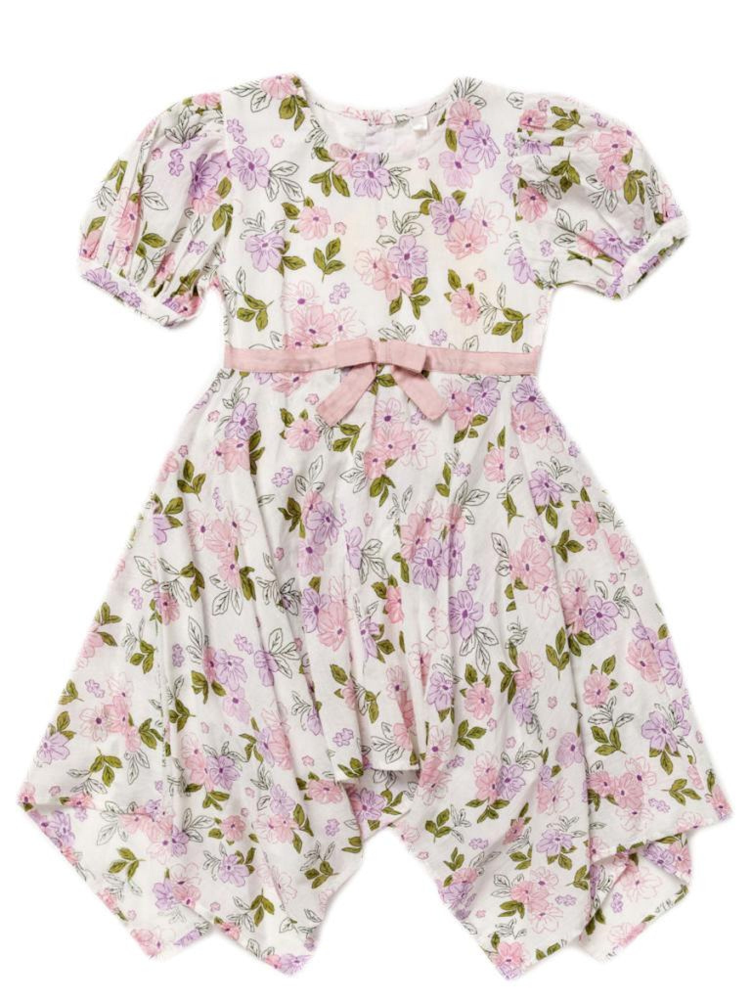 Floral dress with asymmetric hem