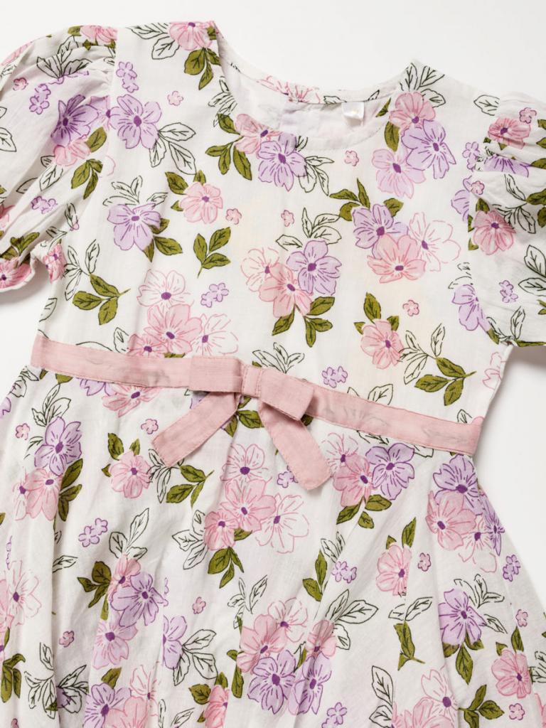 Floral dress with asymmetric hem