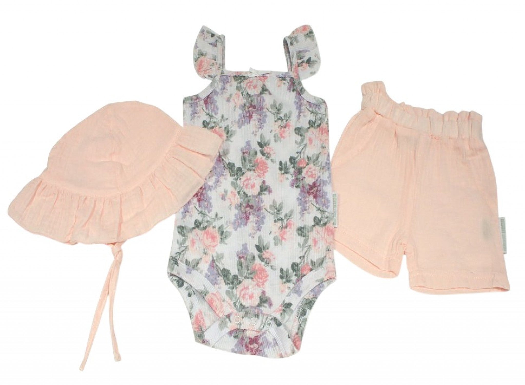 Girl Muslin with shorts and hat
