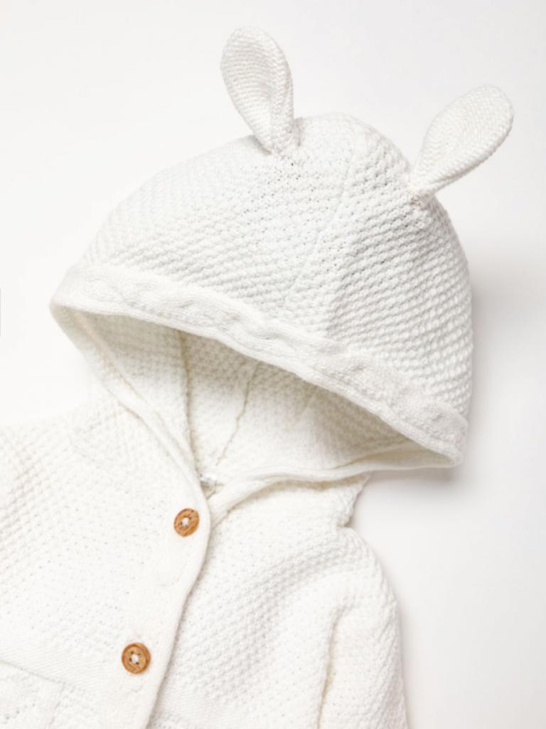 Cozy Knit Bear-Ear Cardigan