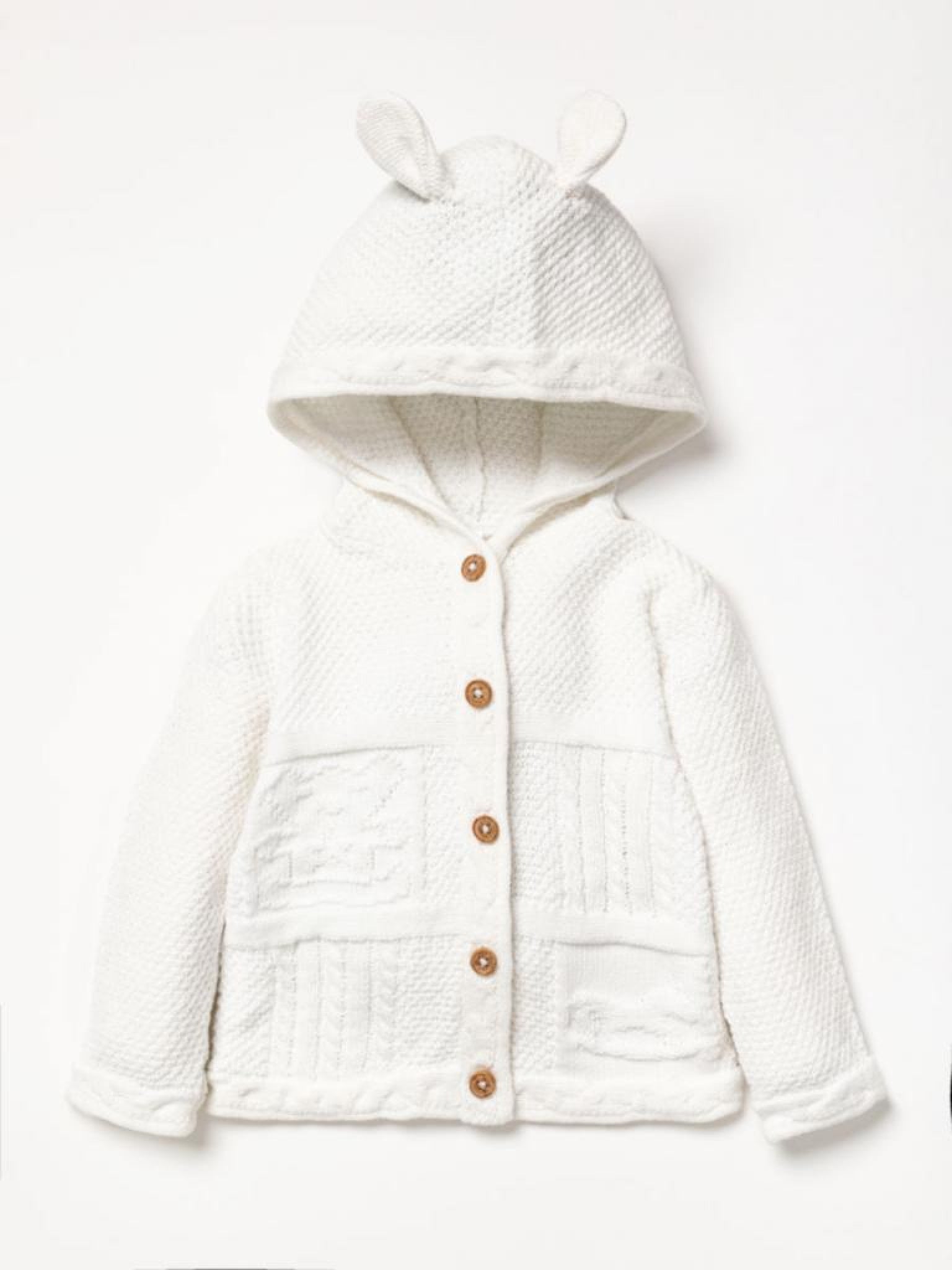 Cozy Knit Bear-Ear Cardigan
