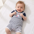 Baby Boys Sailor Dungaree With Crochet Applique & T-Shirt Set