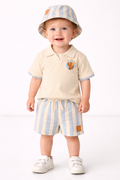 Boys Polo Top, Shorts & Bucket Hat Outfit